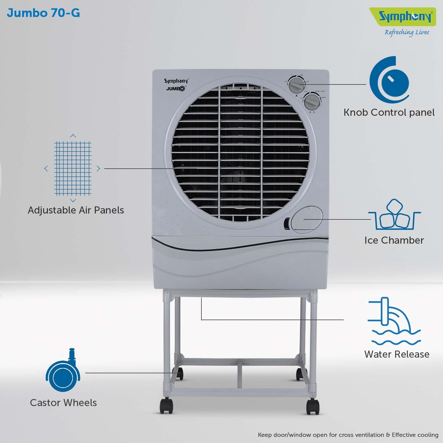 Symphony Jumbo Desert Air Cooler Grey