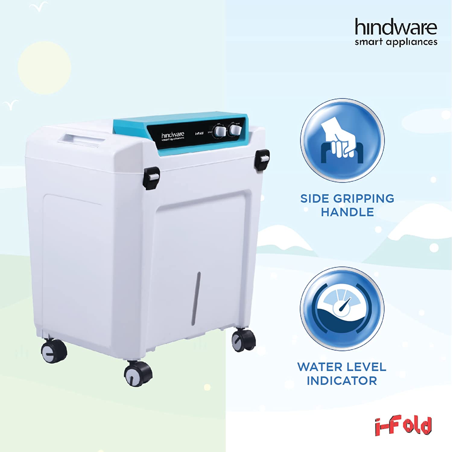 Hindware Snowcrest I Fold 90L Foldable Desert Air Cooler White