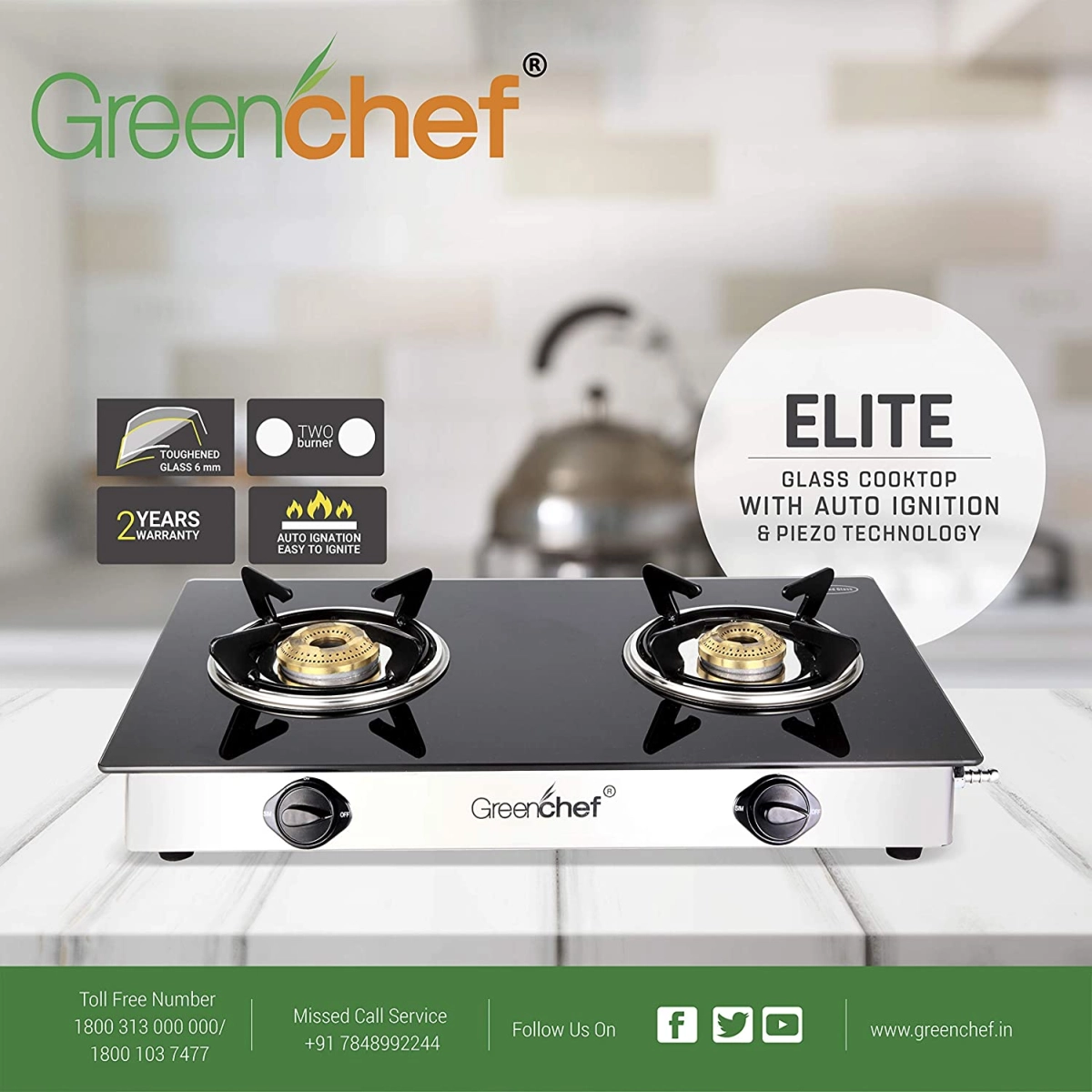 greenchef glass glass automatic hob 4 burner