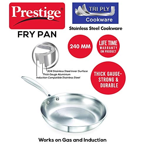 Prestige Tri Ply Stainless Steel Cookware, For Kitchen