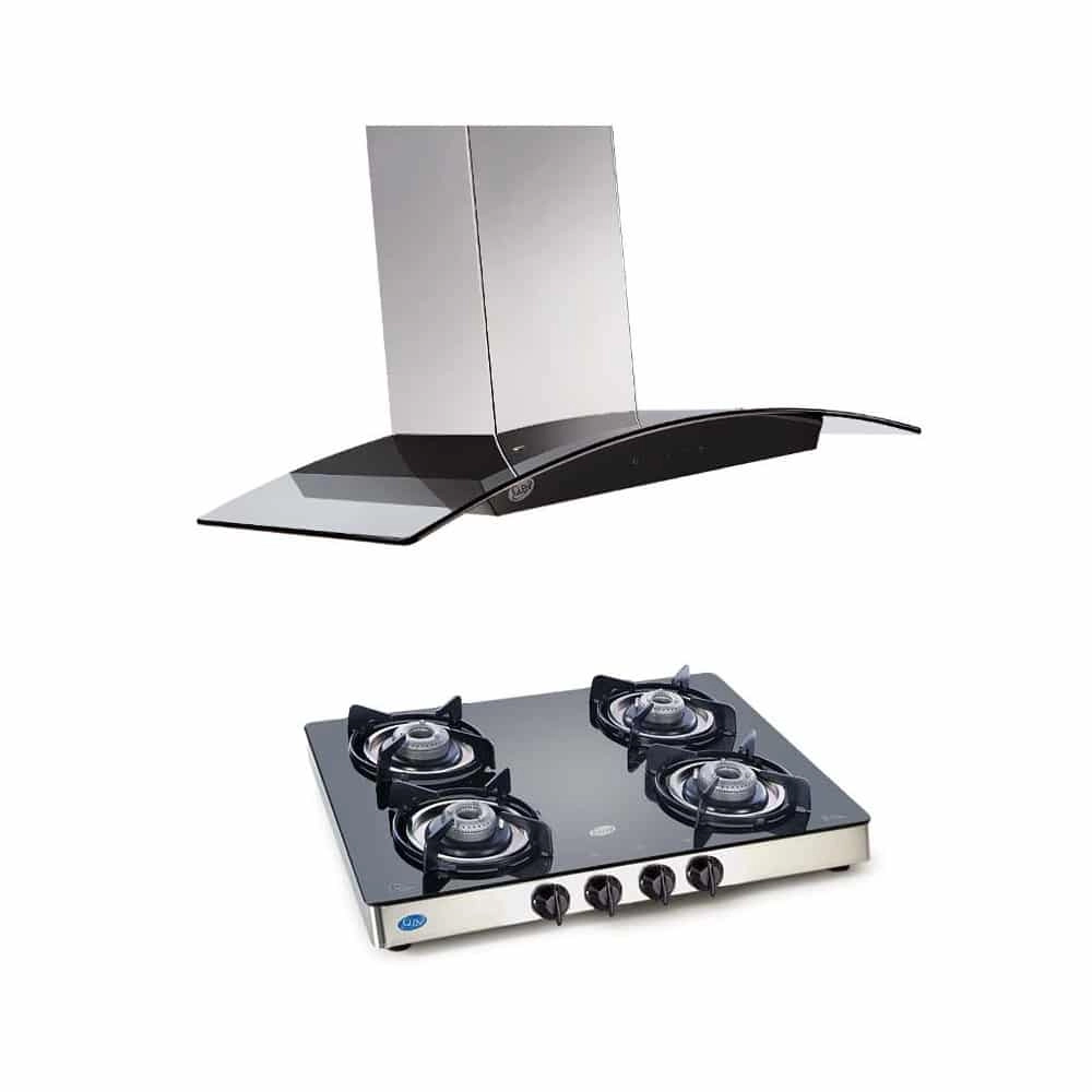 glass top gas stove with chimney