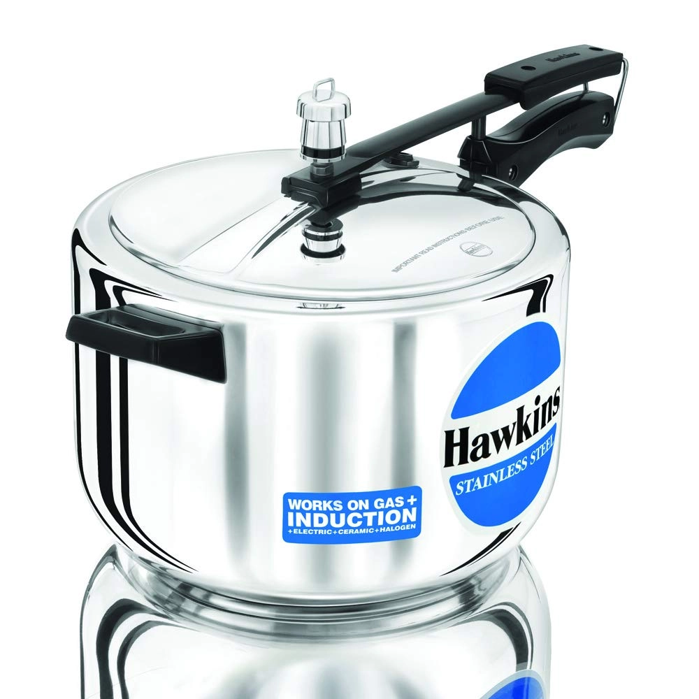 hawkins stainless steel pressure cooker 5 litres silver