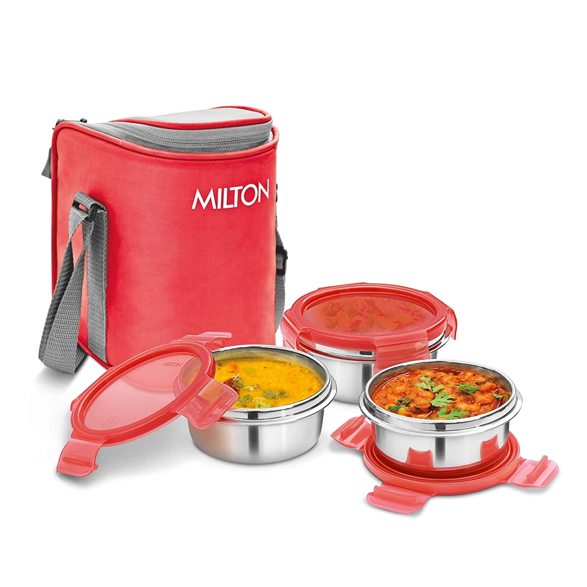 Shop Milton Cube Stainless Steel Lunch Box - Red, 2 Containers