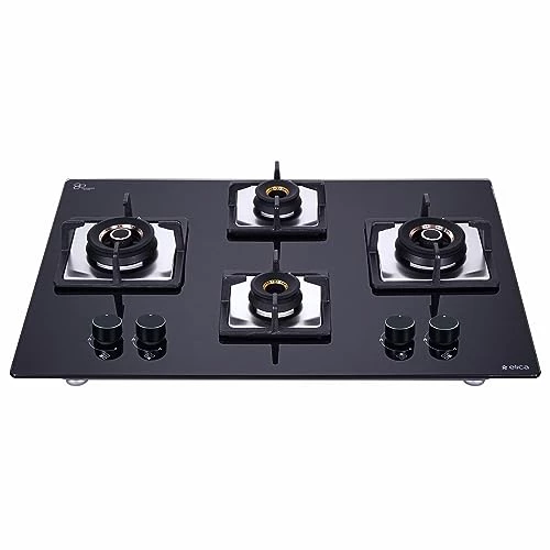 Elica Hob 4 Burner Gas Stove 2 Double Ring & 2 Mini Triple Ring