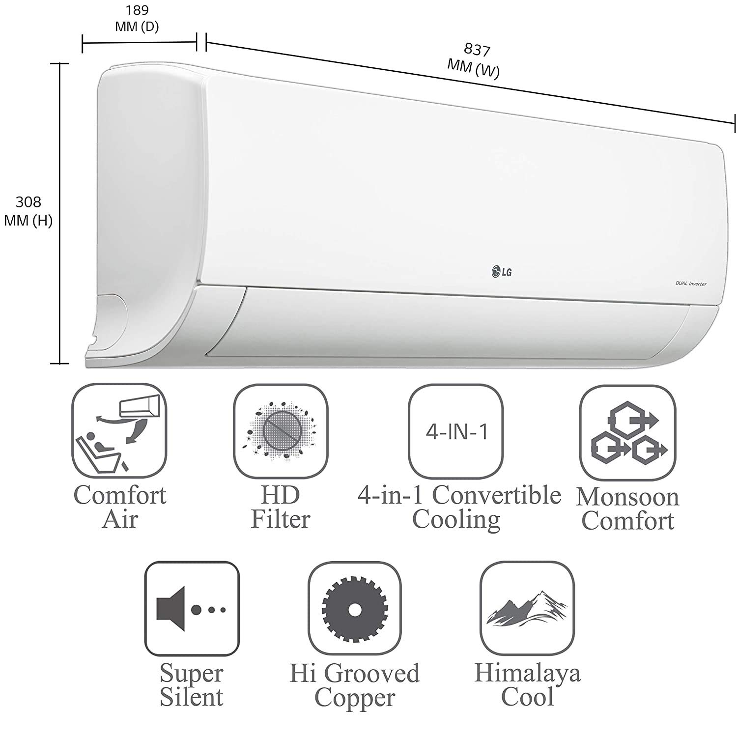 lg 1.5 ton 4 star dual inverter split ac 2020