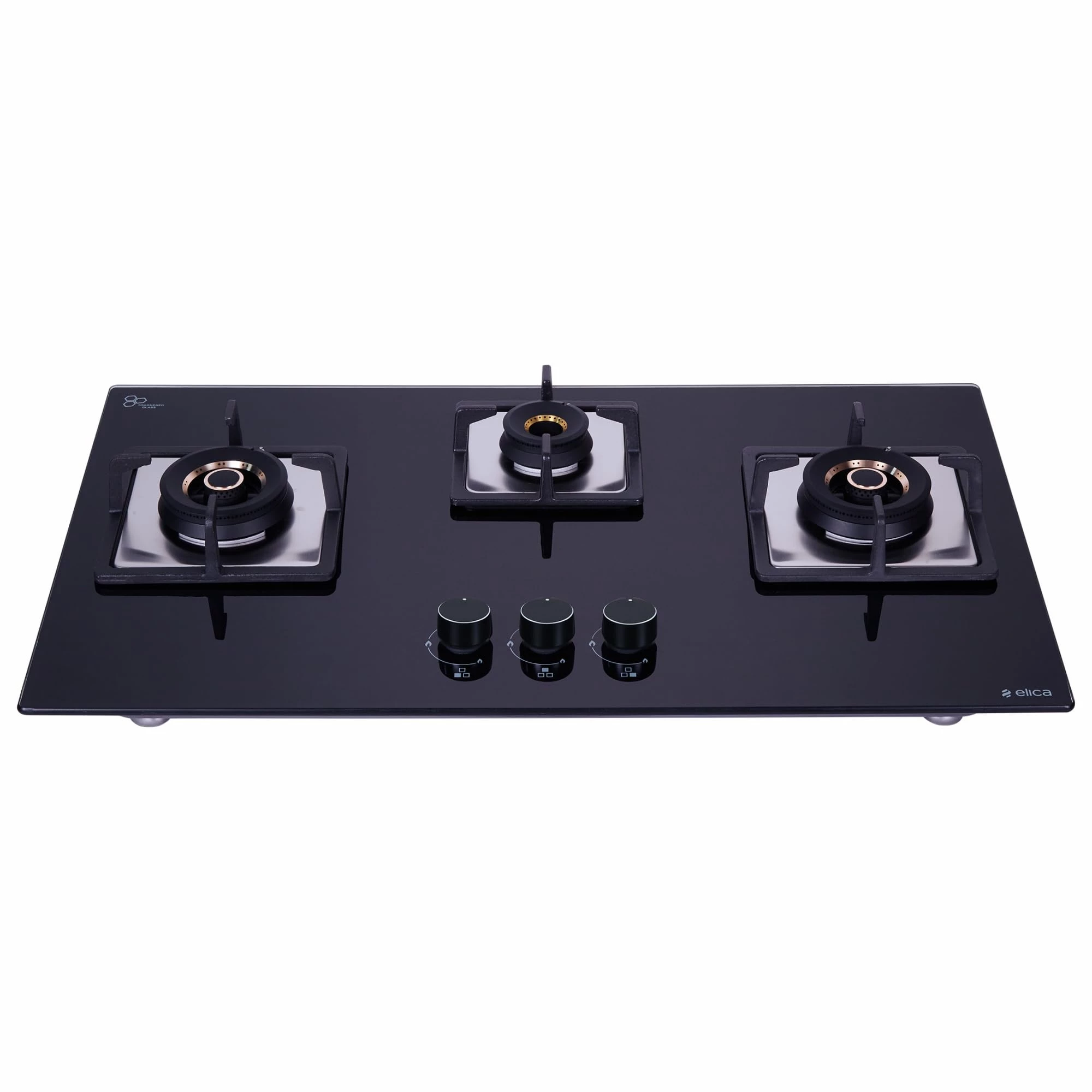 elica 3 burner glass top gas stove