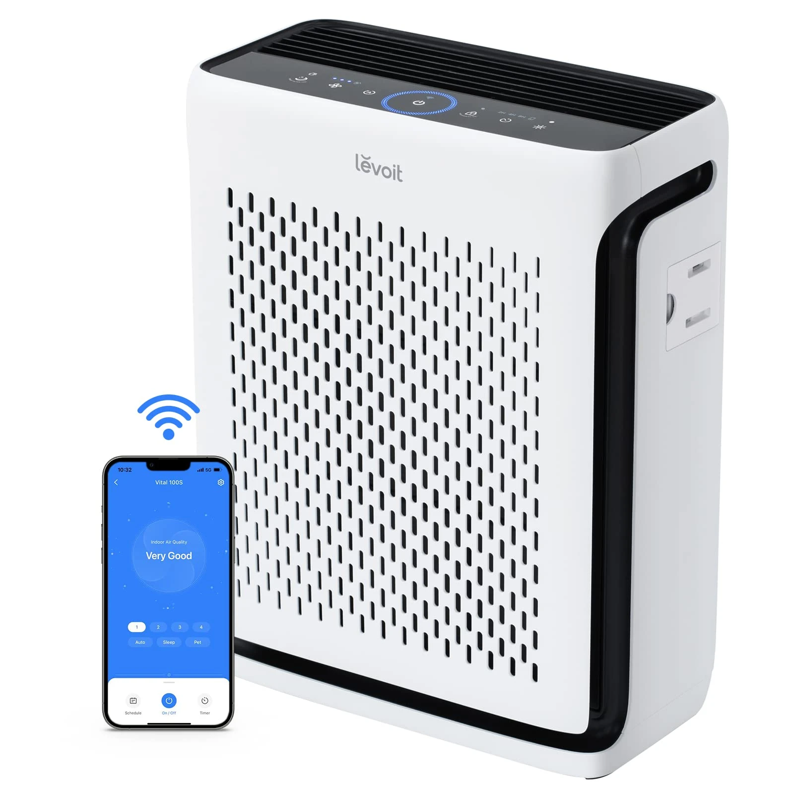 Levoit Air Purifiers for Home Allergies with True HEPA Filter, Display Off,  3 Speeds, Night Light, Filter Change Reminder, Quiet Air Filter for Dust