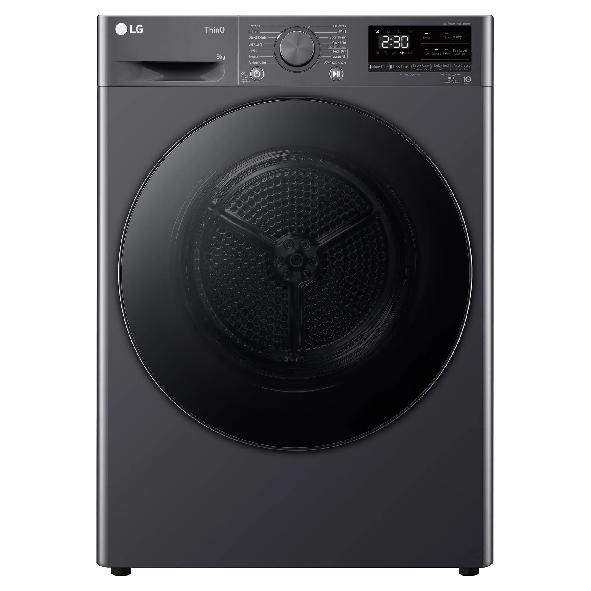 LG DHV09SAM 9 kg heat pump dryer in Middle Black