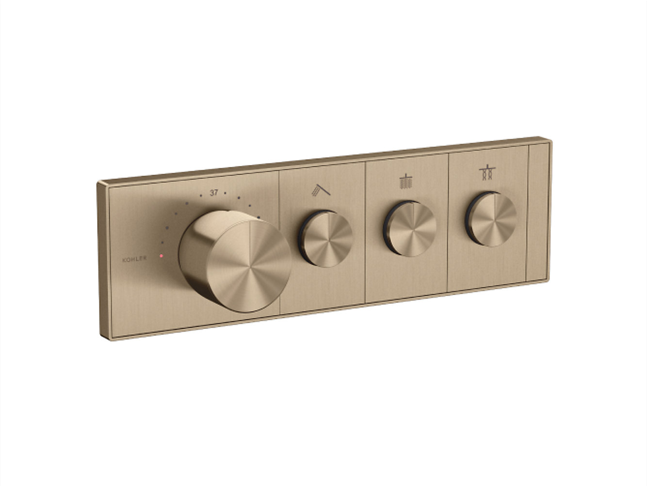 kohler K26347IN9BV Recessed thermostatic mechanical 3 outlet trim in