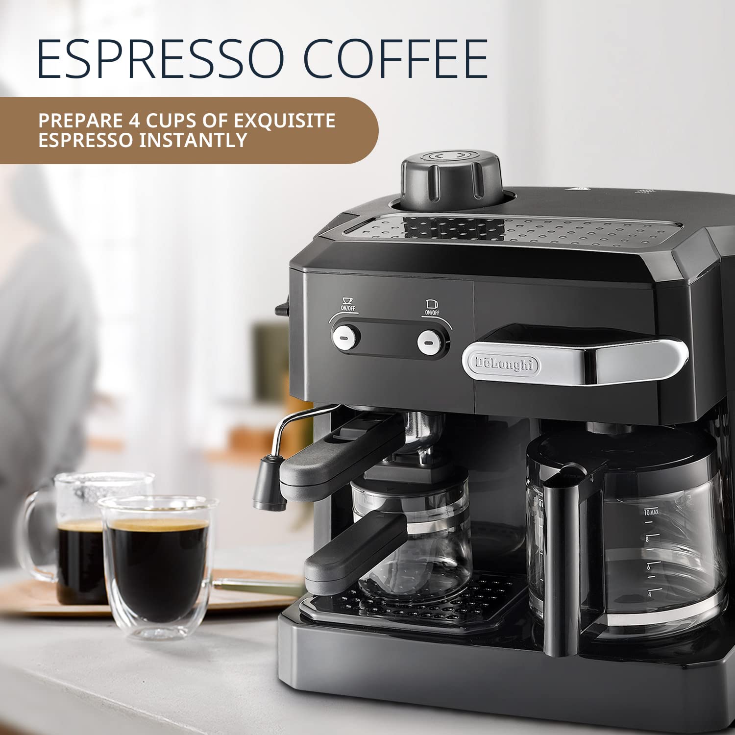 DELONGHI BCO 320 Combi Pump Espresso & Drip Coffee Maker (Black, 1700W)
