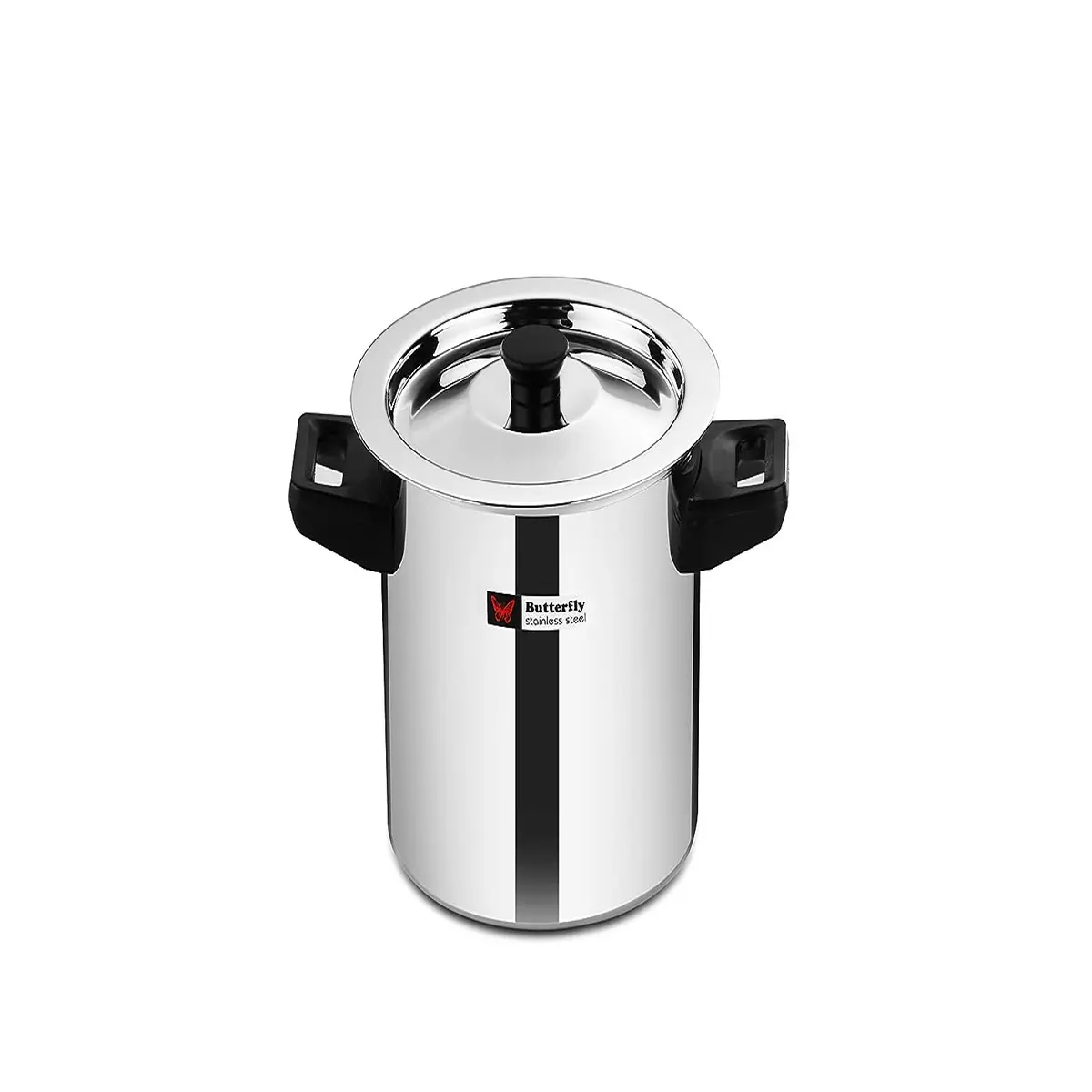 Butterfly Stainless Steel Premium Milk Pot Milk Boiler Milk Cooker Double Wall with Whistle and Funnel 2 Litre Silver Standard Milk Boiler 2.0