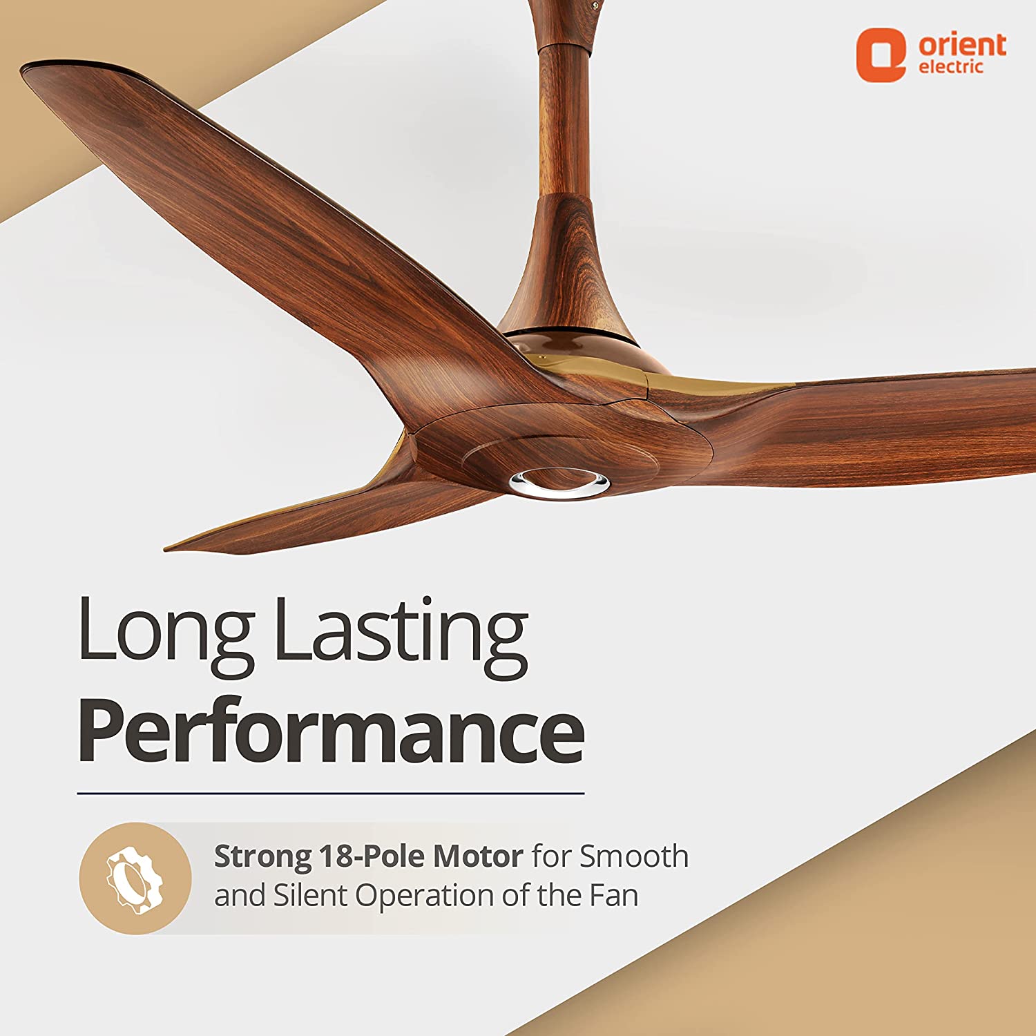 Orient Electric Aeroquiet Noiseless Premium Ceiling Fan ‎Wooden Finish