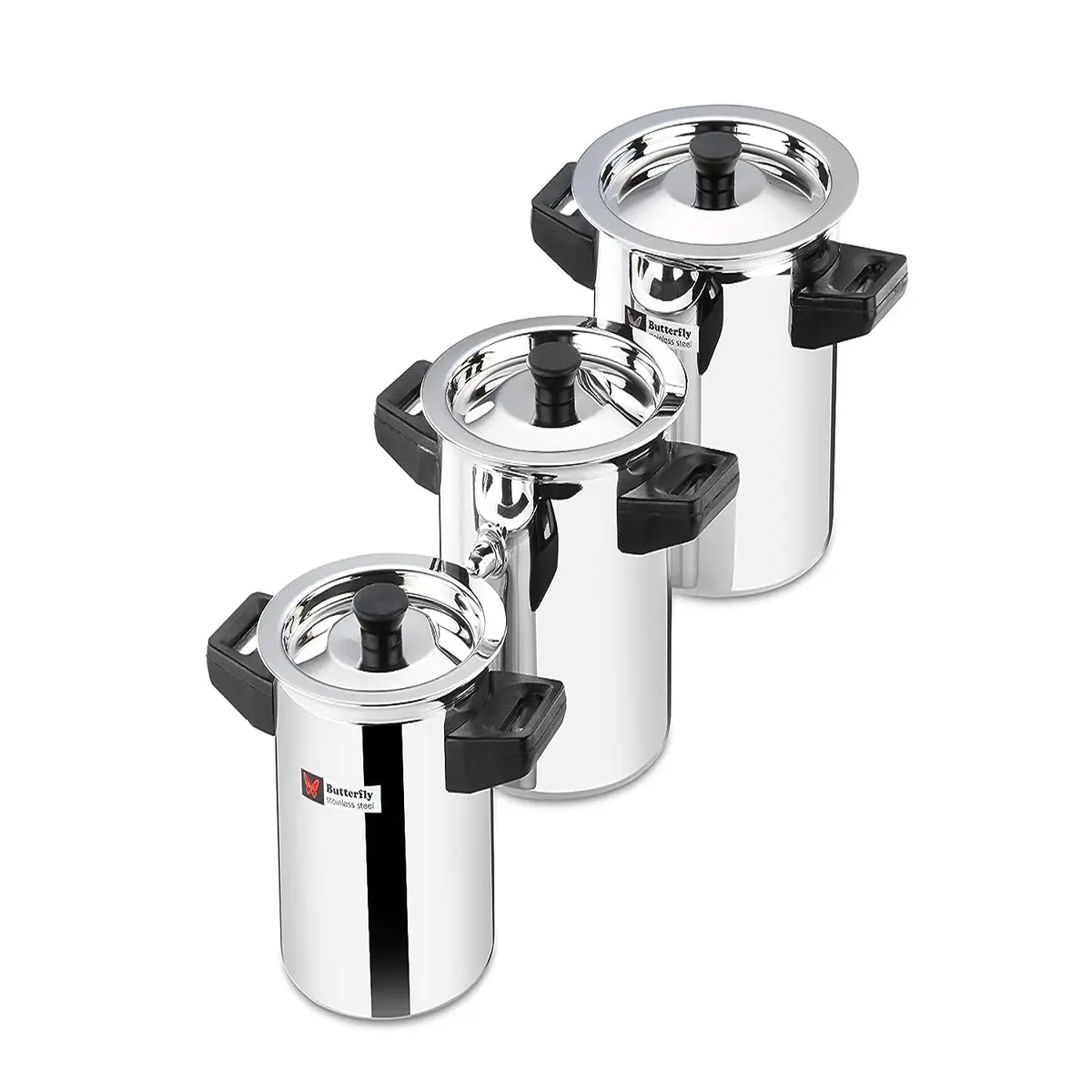 Butterfly Stainless Steel Premium Milk Pot Milk Boiler Milk Cooker Double Wall with Whistle and Funnel