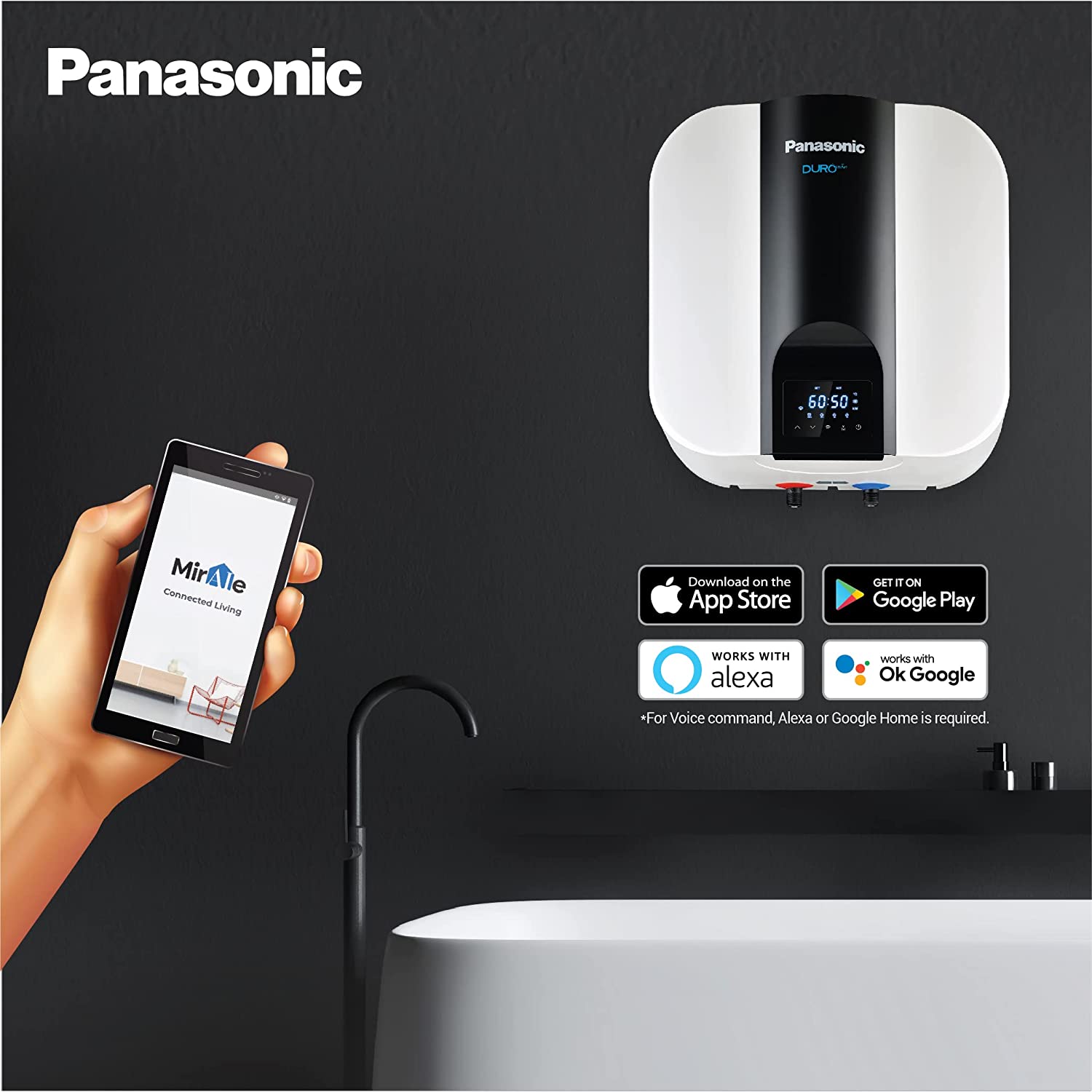Panasonic 25 Ltr Duro Smart Geyser, Smart IoT enabled (Geyser) BEE 5