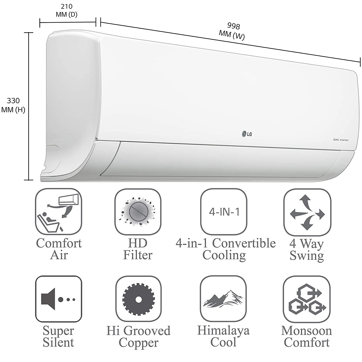 4 in 1 convertible lg ac