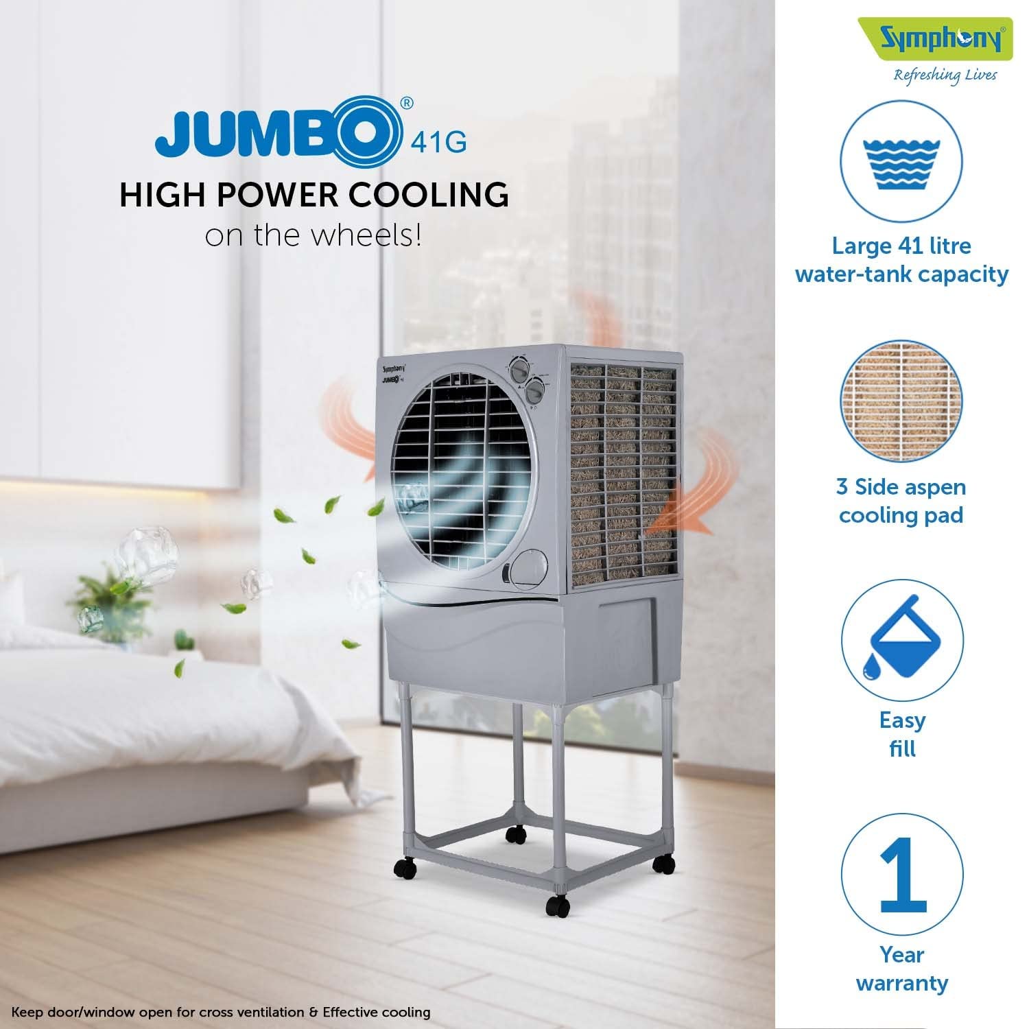 Symphony Jumbo 41 Desert Air Cooler Grey