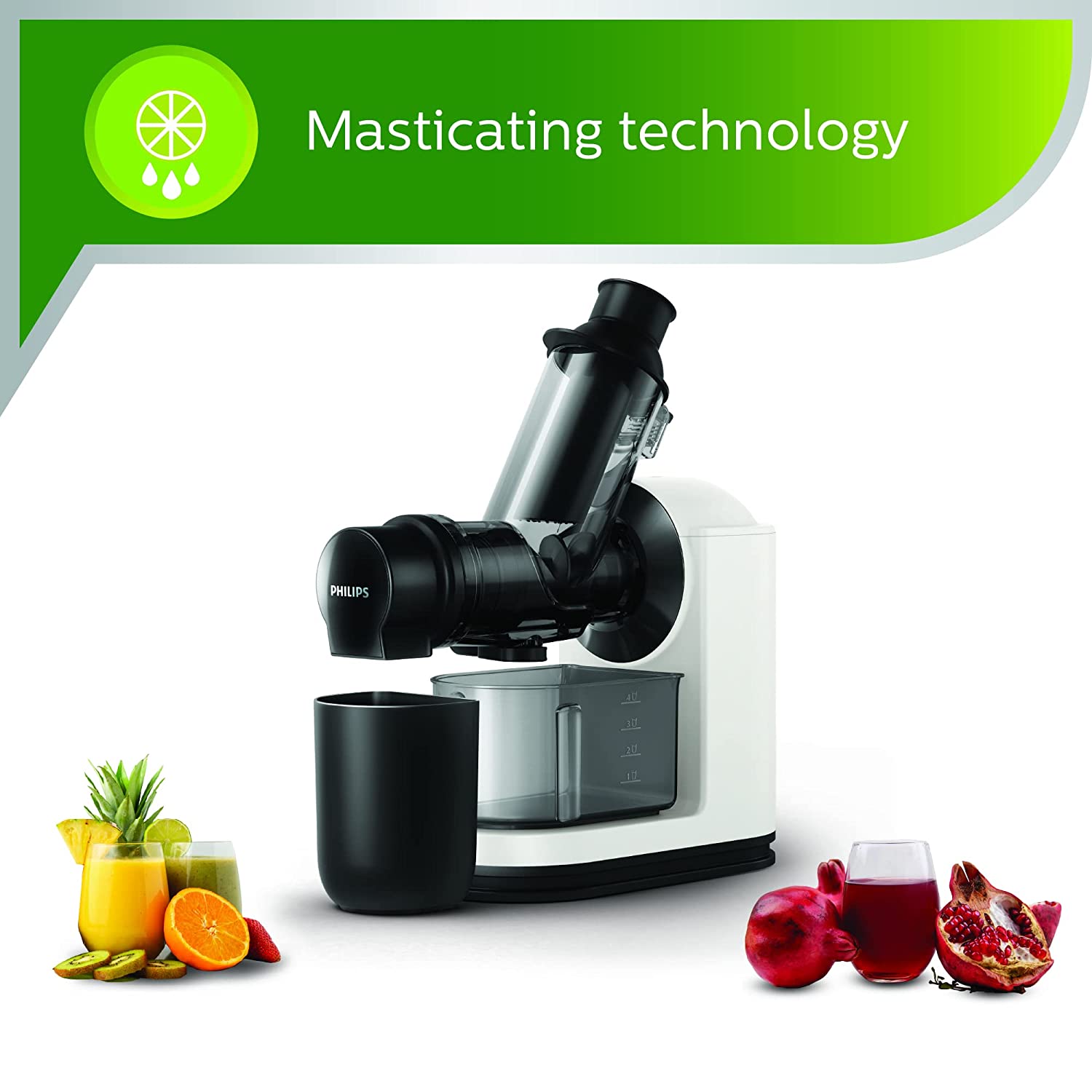 Philips Viva Collection Masticating juicer HR1887/81 XL Tube, 70 mm