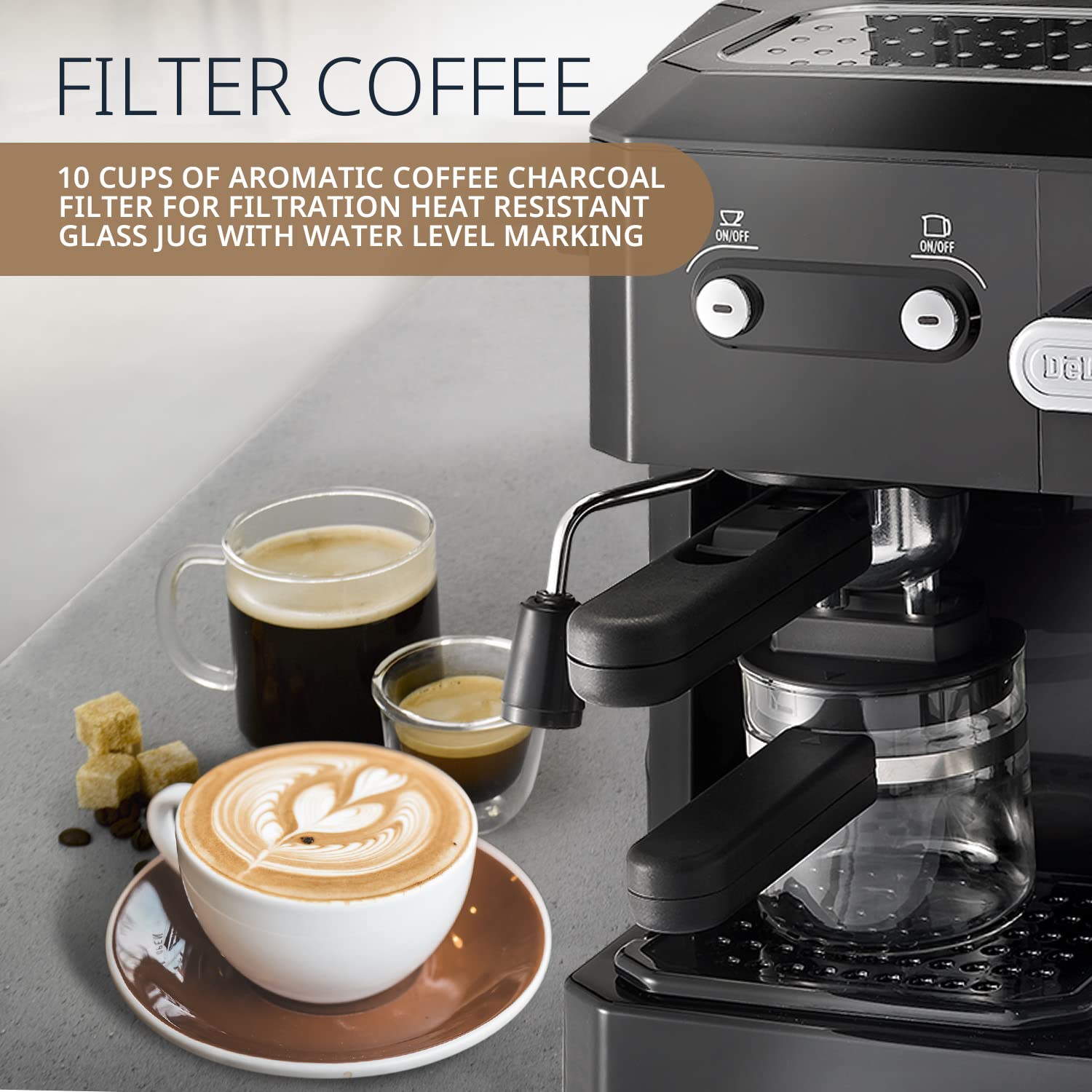 DeLonghi BCO320T Combination Drip Coffee, Cappuccino and Espresso