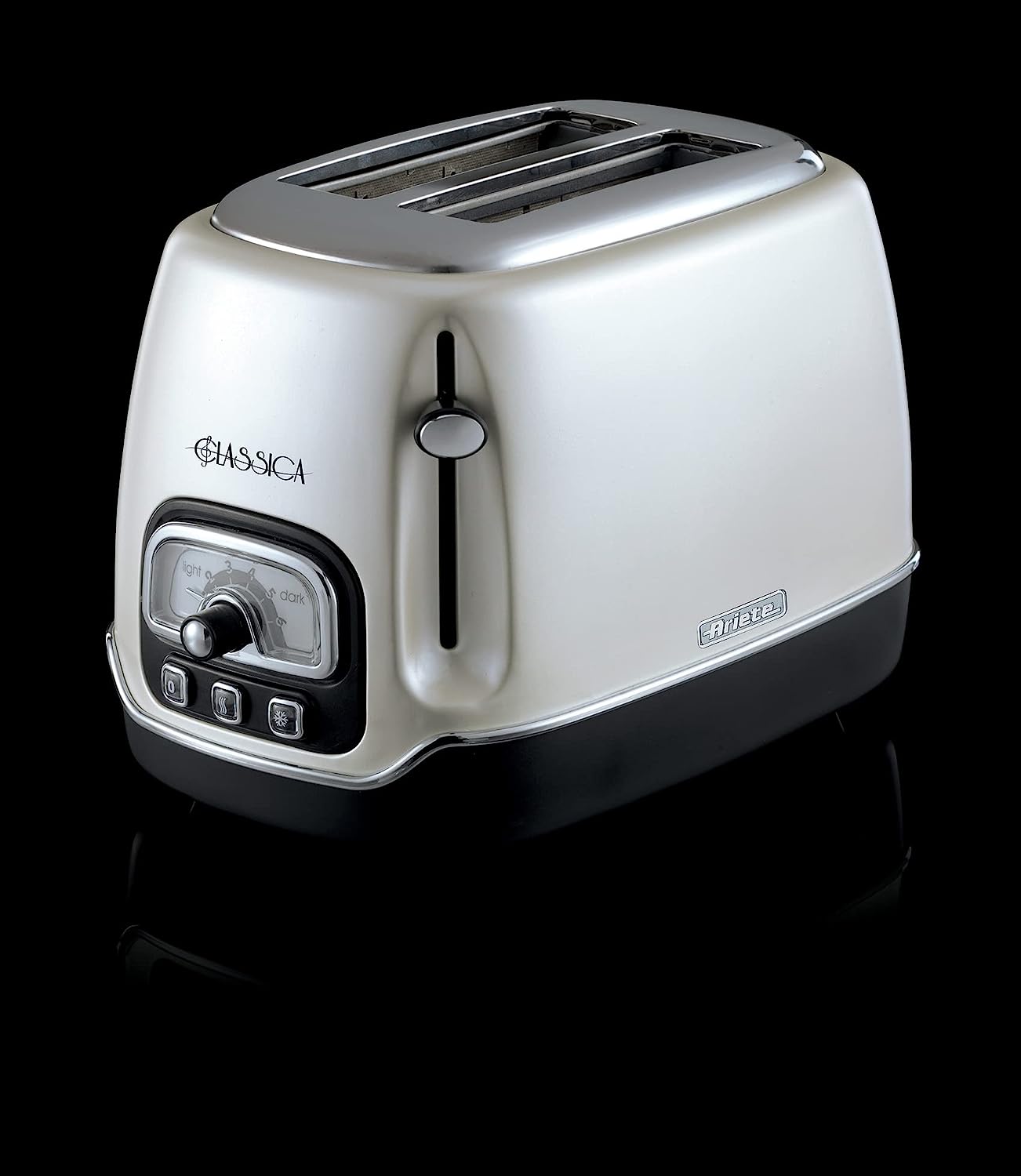 Ariete Tostapane Classica 158/38, Electric Toaster 2 Slices, Without Tongs,  815 W, 3 Functions, 6 Browning Levels, white
