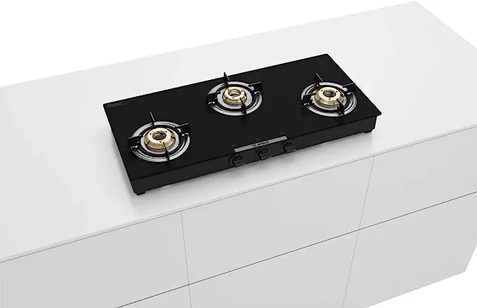 Bosch Series 4 Tabletop Black Glass Gas hob 80 cm 3 Burner