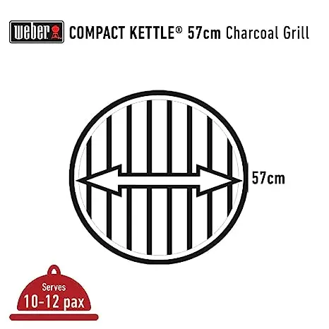 Weber Compact 57cm Kettle Charcoal BBQ, Black