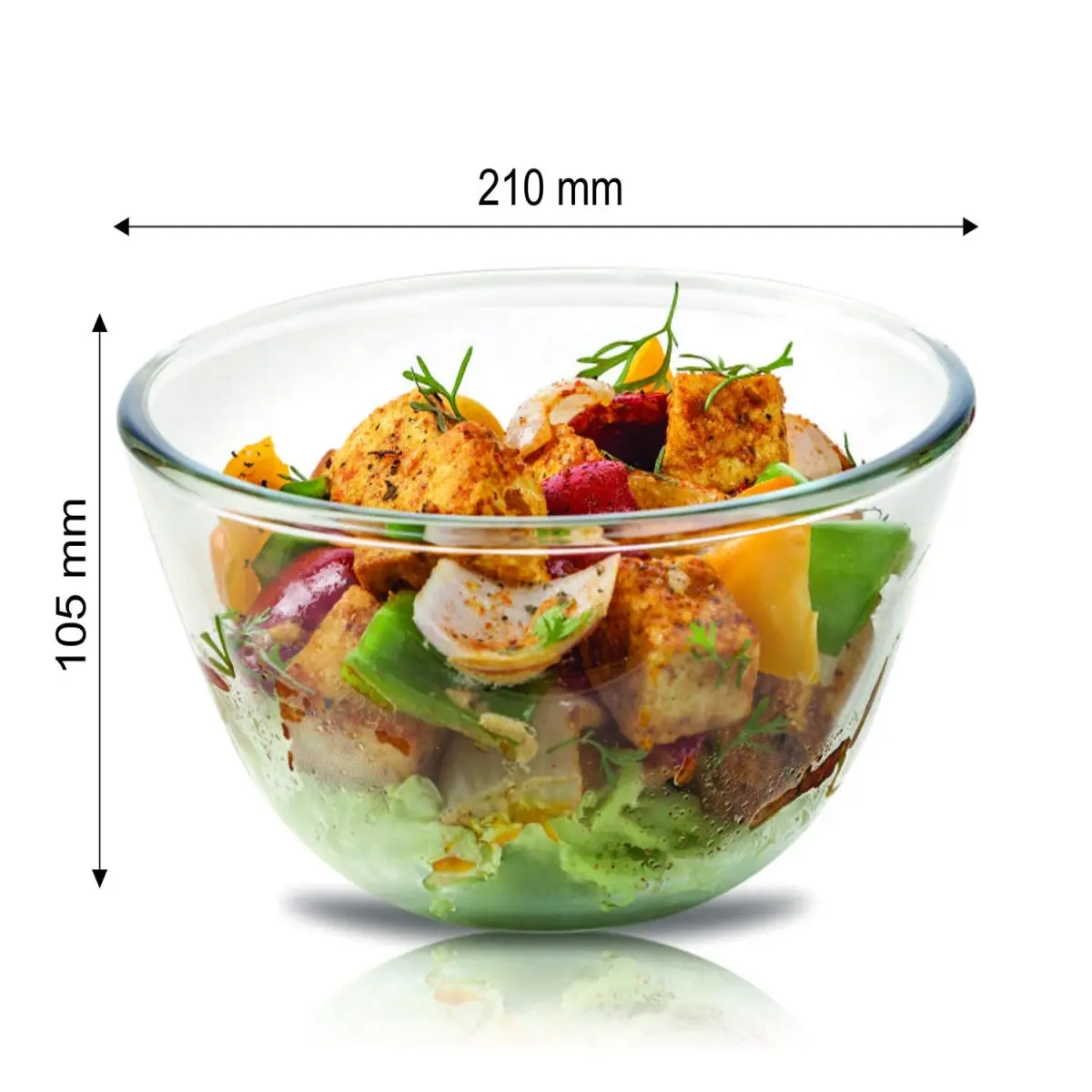 Buy Borosil Glass Mixing & Serving Bowl With Lid, Oven & Microwave