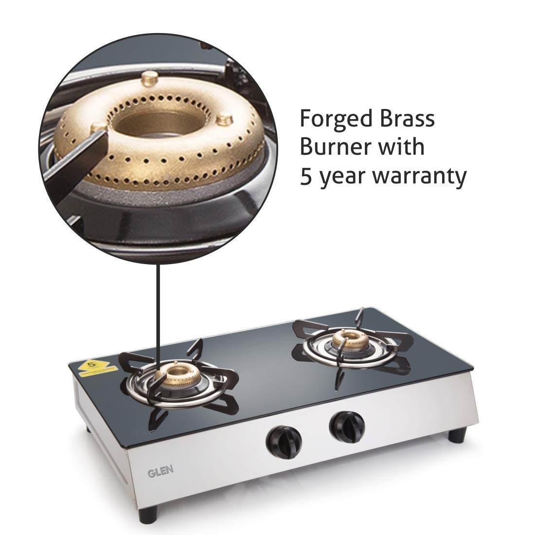 Buy Glen 2 Burner Stainless Steel plus Glass Gas Stove 1023 GT Retro