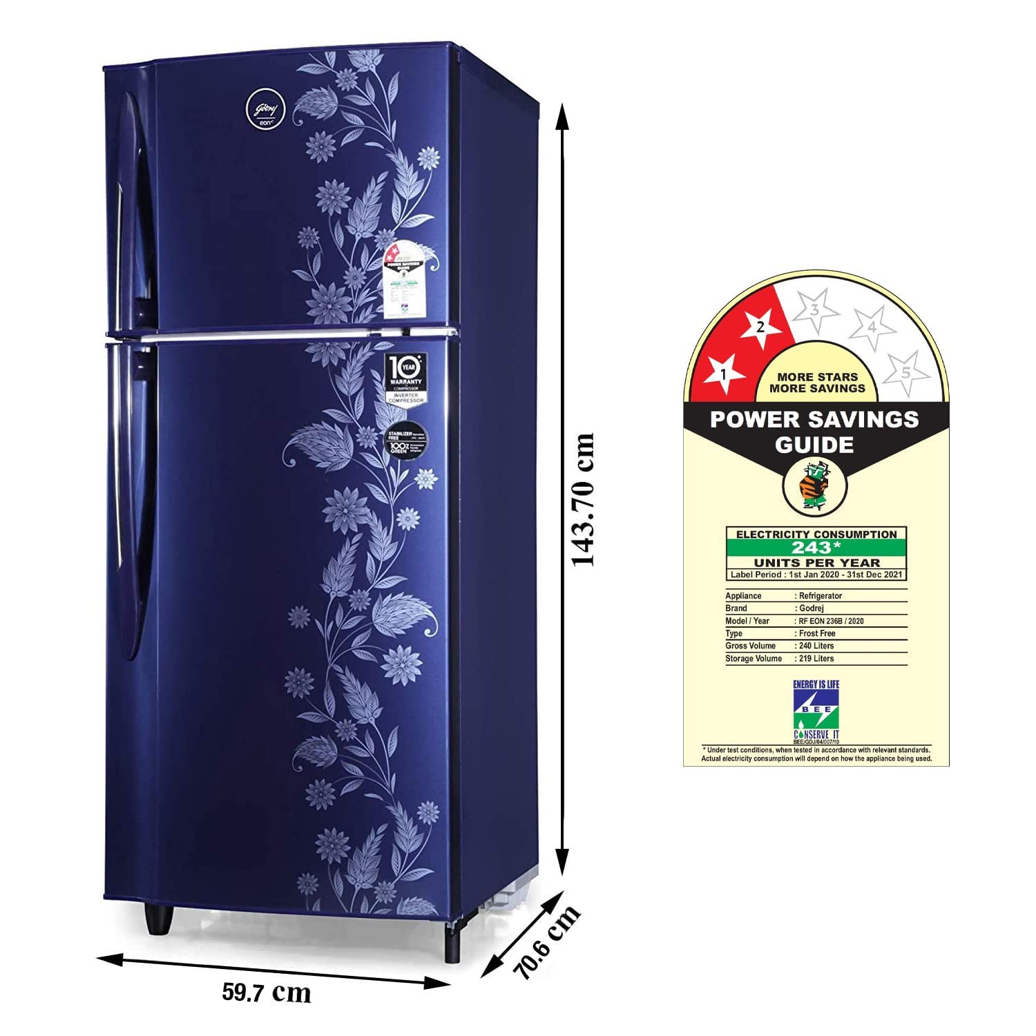 2 star refrigerator power consumption deals 2020