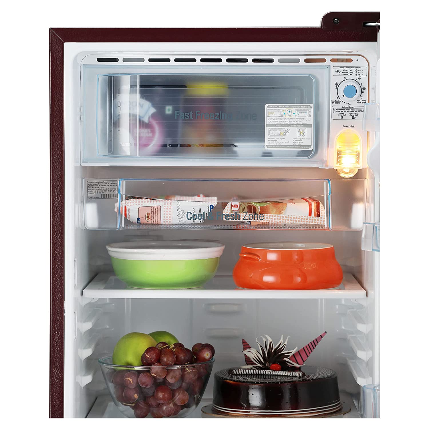 LG 185 L 3 Star Direct-Cool Single Door Refrigerator (GL-B201ASCD, Scarlet  Charm, Moist 'N