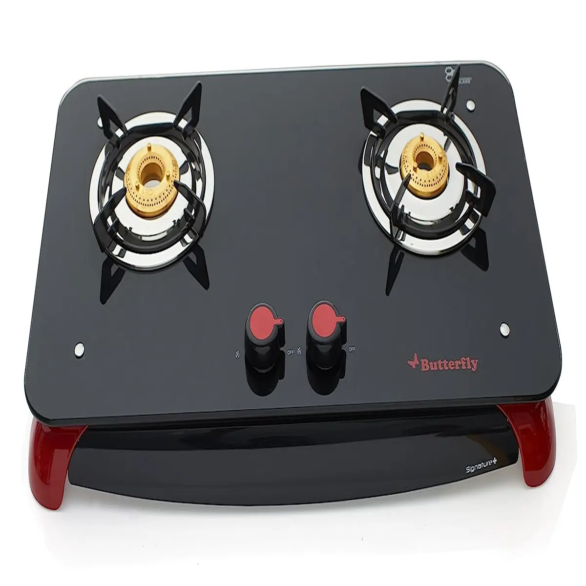 Butterfly gas stove cheap 2 burner glass top