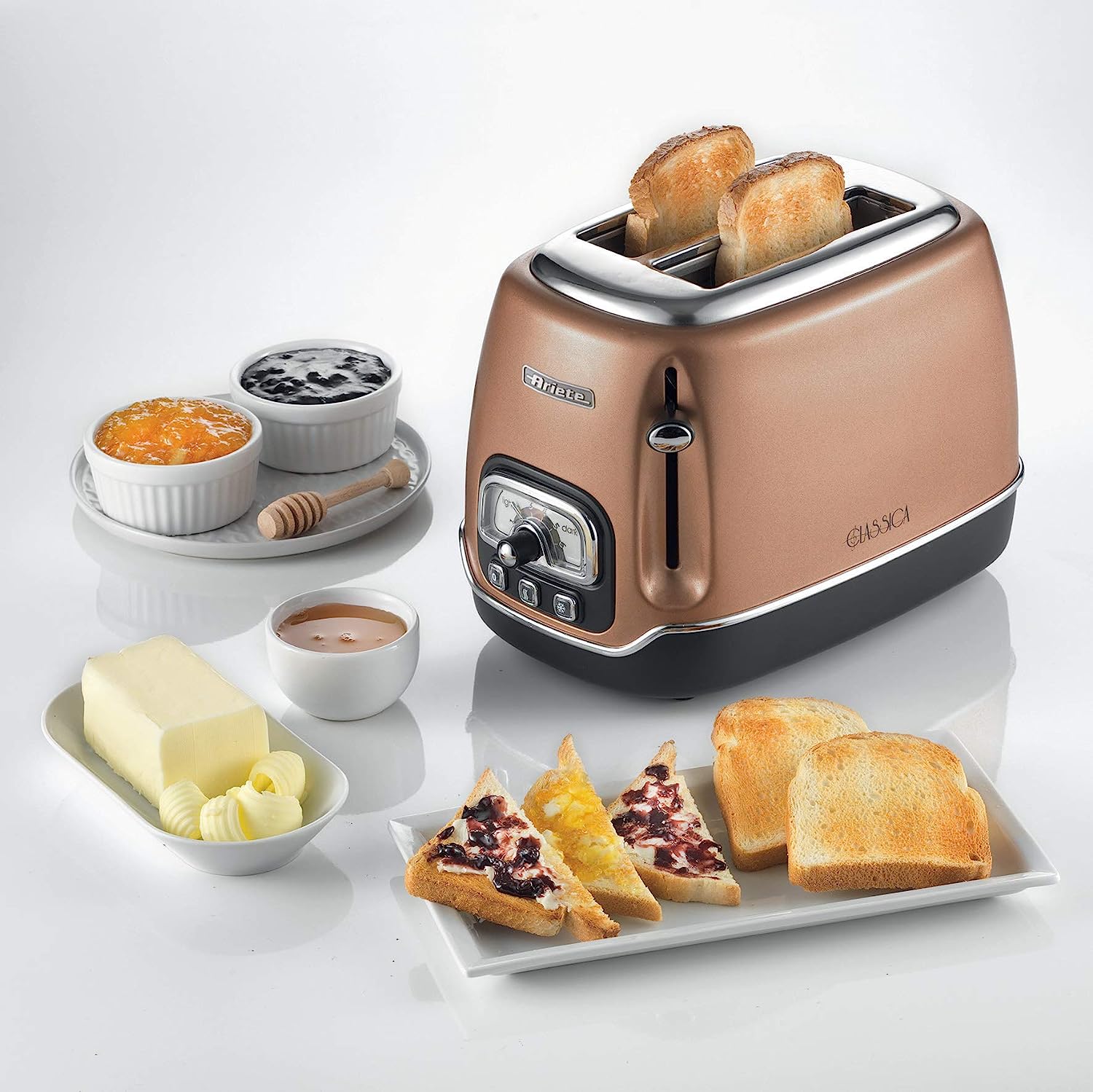 Ariete Tostapane Classica 158/38, Electric Toaster 2 Slices, Without Tongs,  815 W, 3 Functions, 6