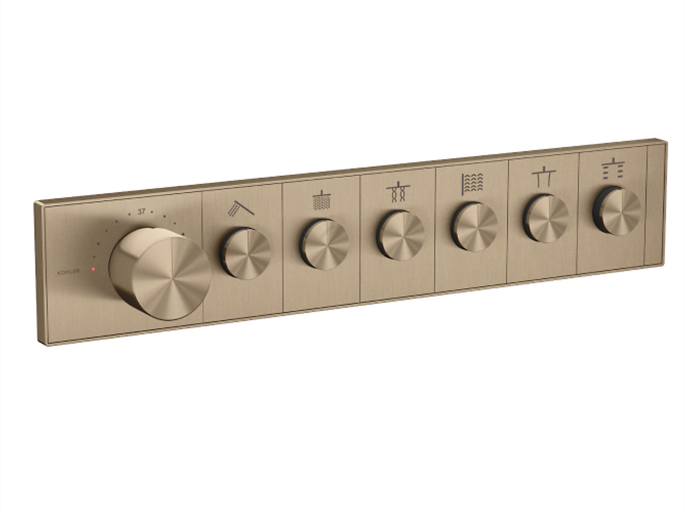 kohler K26350IN9BV Recessed thermostatic mechanical 6 outlet trim in