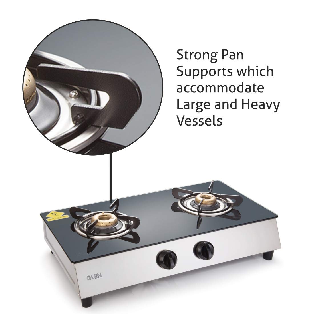 Buy Glen 2 Burner Stainless Steel plus Glass Gas Stove 1023 GT Retro