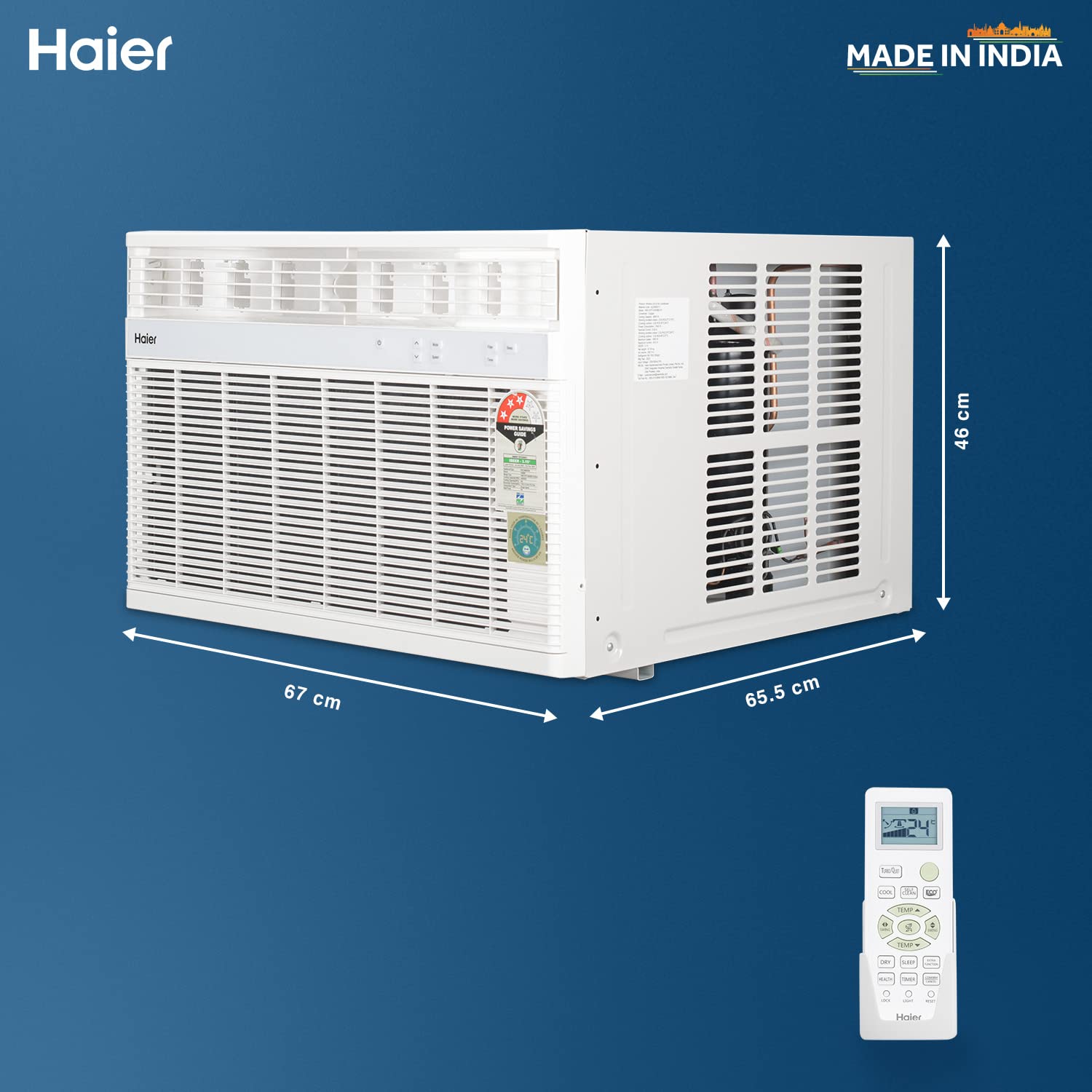 Haier 1.5 Ton 3 Star Fixed Speed Window AC (Copper, Antibacterial