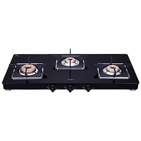 Buy Elica Slimmest 3 Burner Gas Stove with Square Grid and Forged