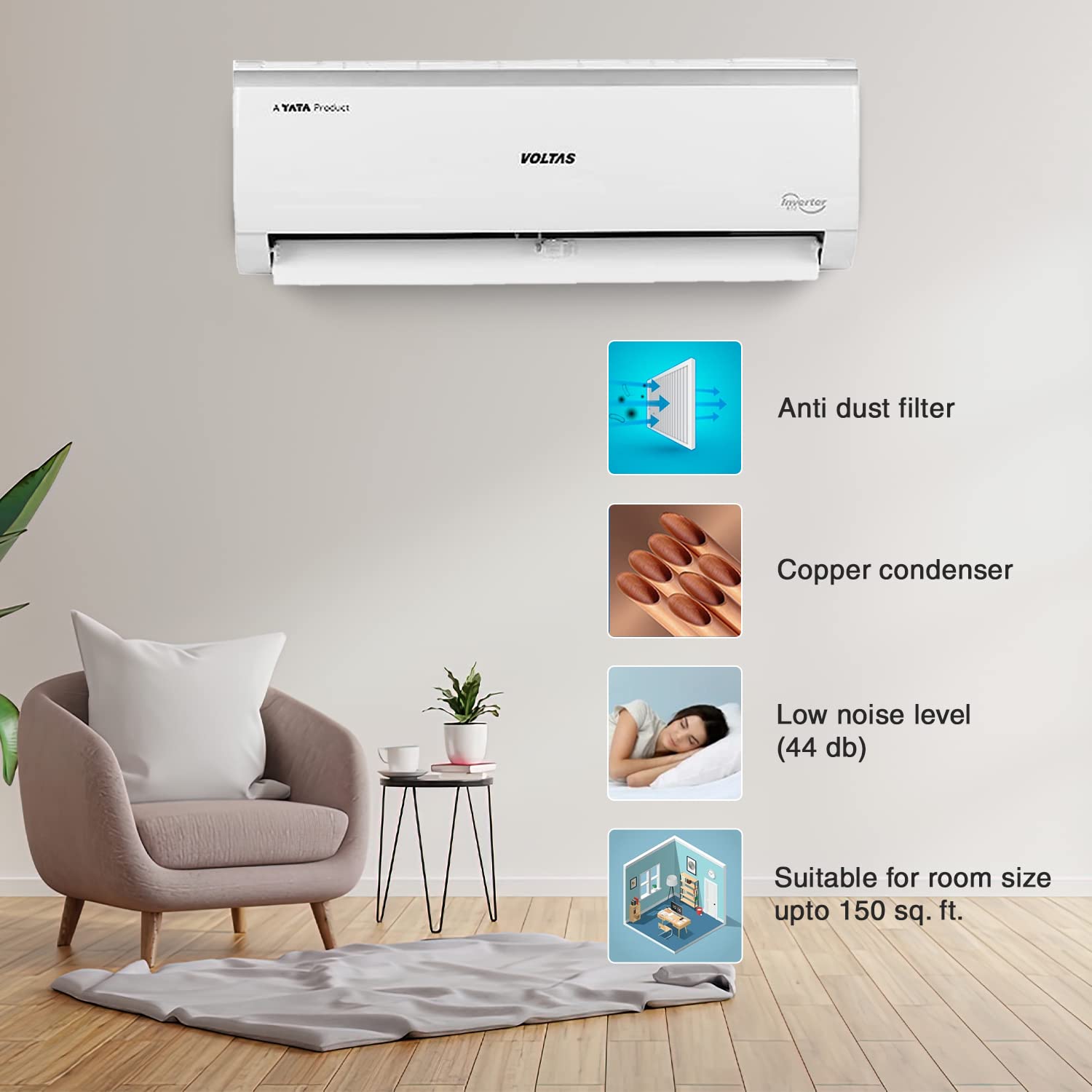 1 ton 3 star 2024 inverter split ac