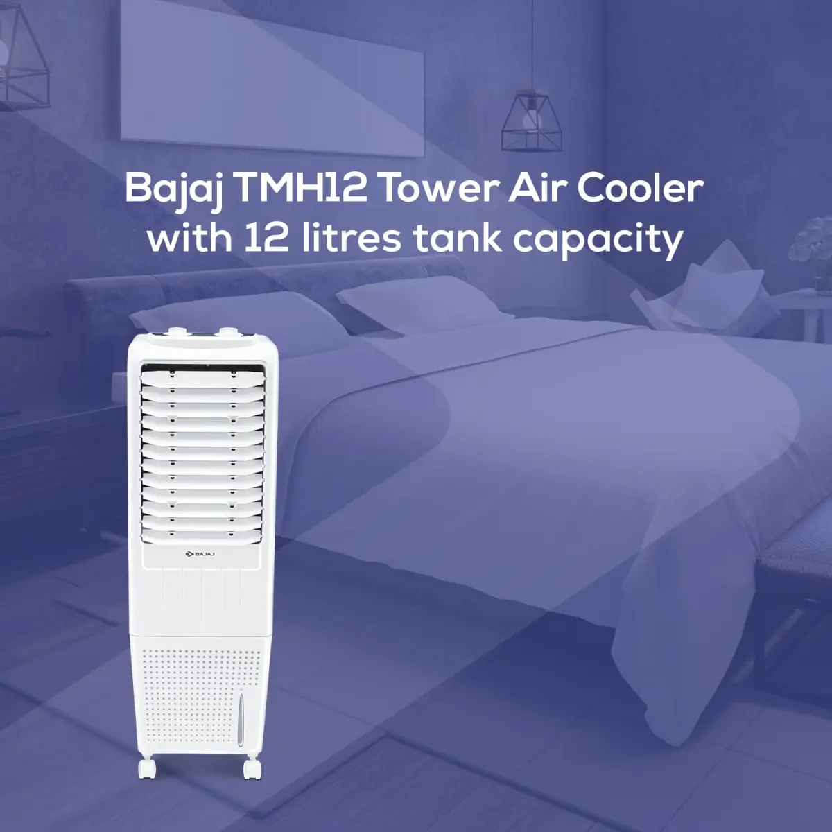 Get Cool and Fresh Air with Bajaj TMH12 Tower Air Cooler - 12L White