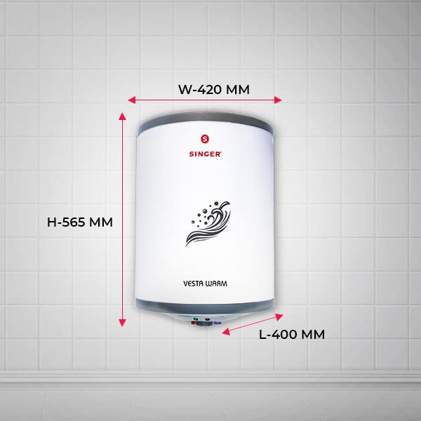 Singer Vesta Warm 10 Litre Storage Water Heater Geyser with Flexi Pipes