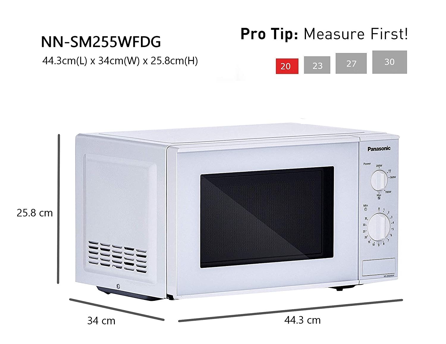 panasonic solo microwave 20 ltr