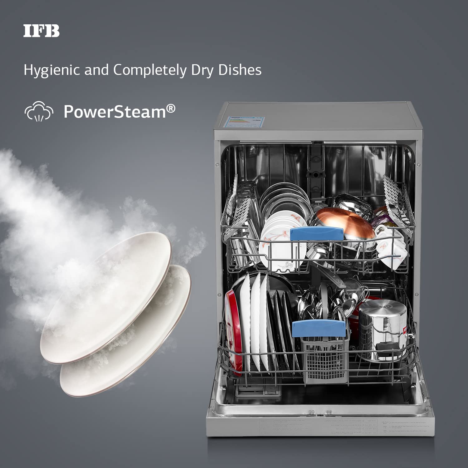 IFB 12 Place Settings ‎Hot water wash Free Standing Dishwasher (Neptune